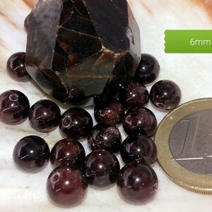lot de perles de GRENAT ALMANDIN qualité extra A, perle ronde lisse en véritable pierre naturelle semi précieuse, 4mm 6mm 8mm 10mm 6