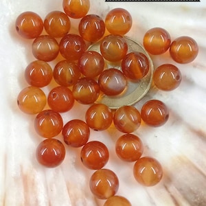 Perle de CORNALINE unie 4 6 8 & 10mm, lot de véritable pierre naturelle semi précieuse en perle ronde lisse 8mm unie