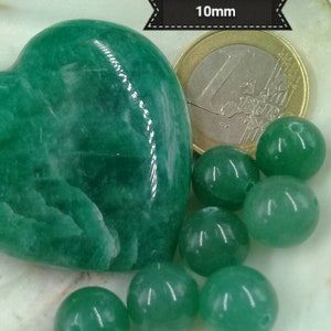 Perles d'AVENTURINE VERTE 4 6 8 & 10mm, perle ronde lisse en véritable pierre naturelle semi précieuse 10