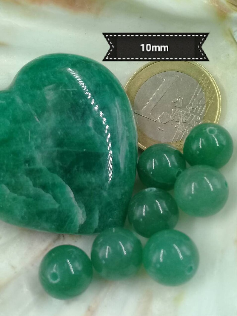 Perles d'AVENTURINE VERTE 4 6 8 & 10mm, perle ronde lisse en véritable pierre naturelle semi précieuse 10