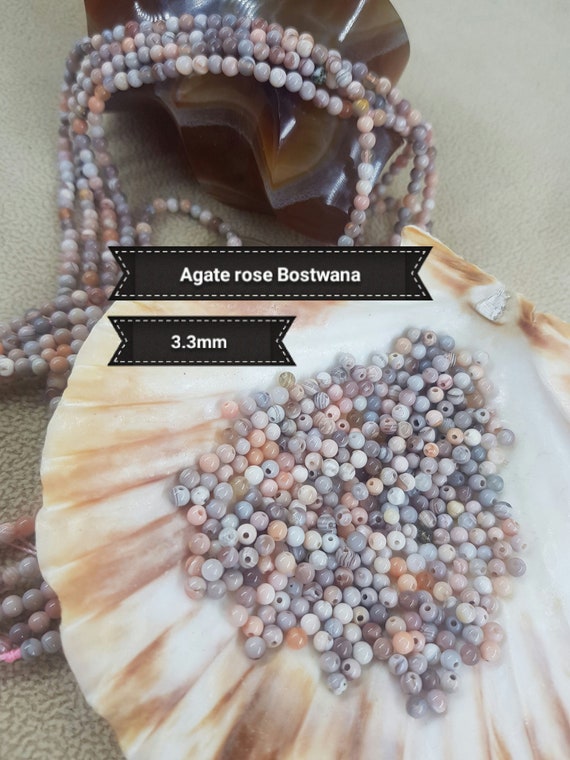 lot de 21 perles agate Botswana  8 mm  gemme naturel