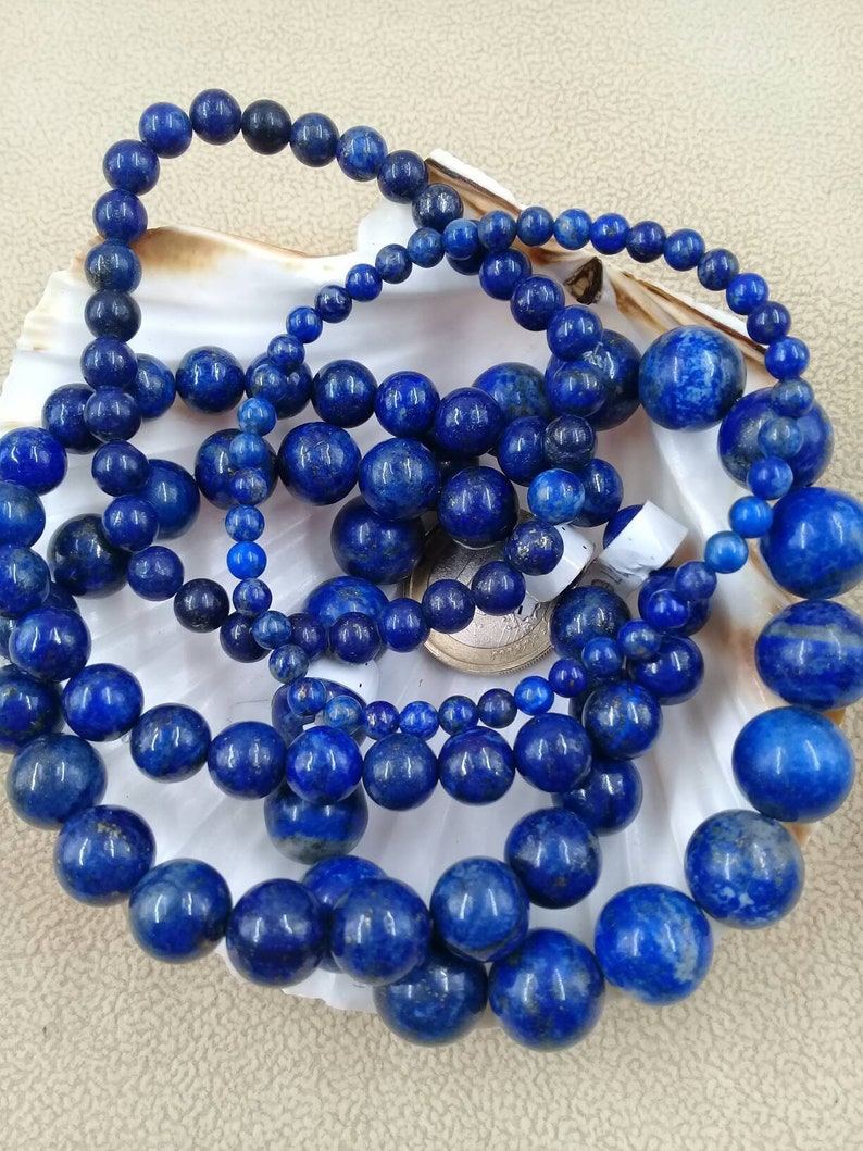 LAPIS-LAZULI bracelet quality AA natural stone bracelet elastic bracelet round beaded bracelet multi sizes semi precious stone