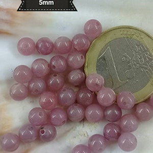 Perles de RUBIS 4 5 8 & 10mm Grade AA, Lot de Véritable Pierre Naturelle Semi Précieuse en Perle Ronde de Birmanie image 3