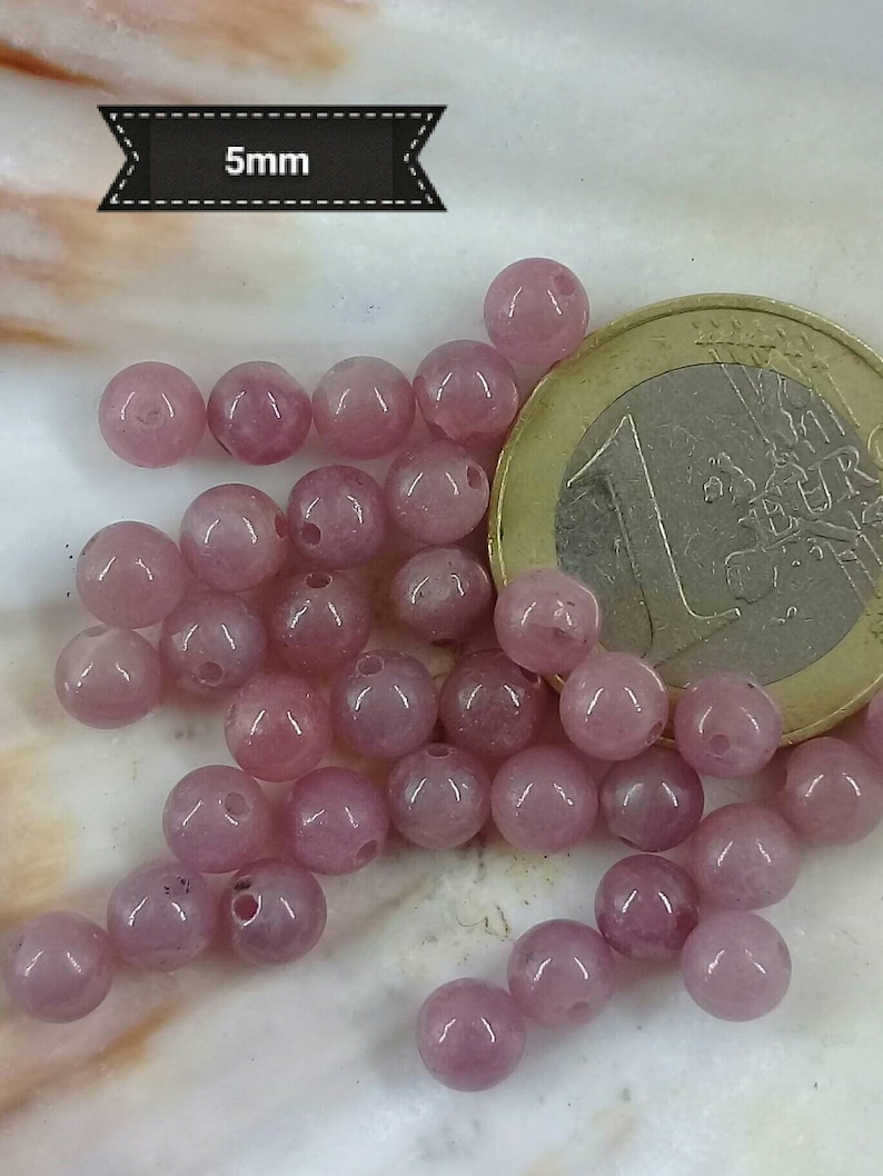 Perles de RUBIS 4 5 8 & 10mm Grade AA, Lot de Véritable Pierre Naturelle Semi Précieuse en Perle Ronde de Birmanie image 3