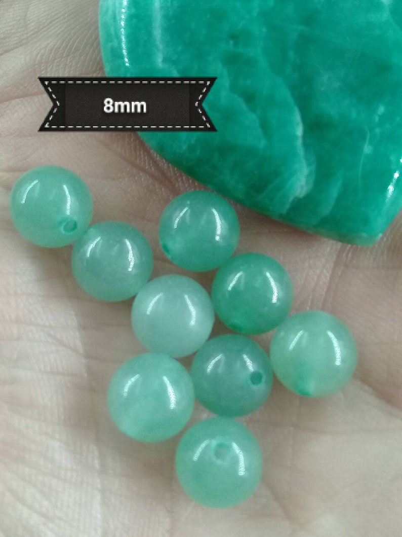 Perles d'AVENTURINE VERTE 4 6 8 & 10mm, perle ronde lisse en véritable pierre naturelle semi précieuse 8