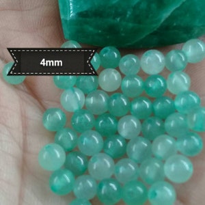 Perles d'AVENTURINE VERTE 4 6 8 & 10mm, perle ronde lisse en véritable pierre naturelle semi précieuse 4