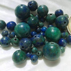 Collier Artisanal En Malachite Véritable - Perles 0,8 à 14mm, Longueur ~52cm
