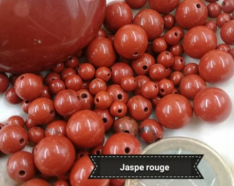 Perles en pierre naturelle de JASPE ROUGE pour bracelet, lots sur mesure en perle ronde lisse véritable pierre semi précieuse, 4 6 & 8mm