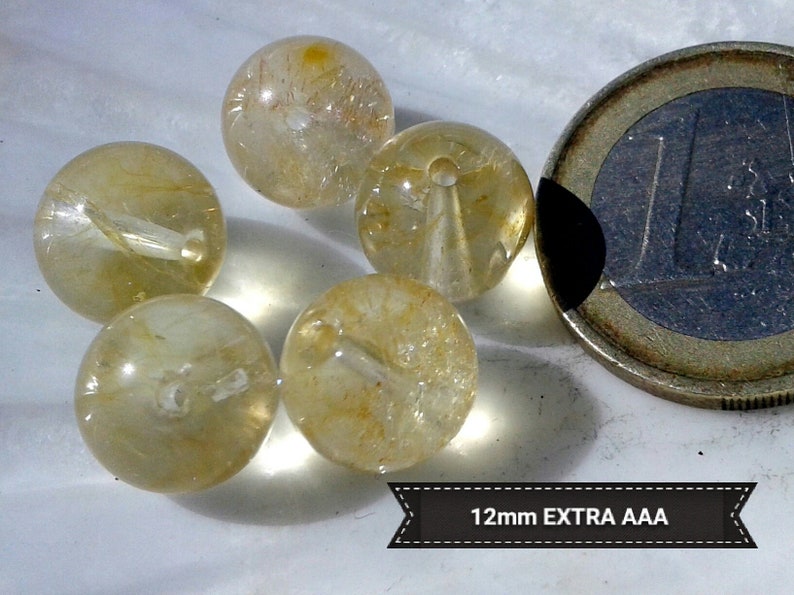 Natural CITRINE BEADS 4 6 8 10 12mm from Brazil AAA Grade, Genuine Semi Precious Stone in Round Smooth Bead 12