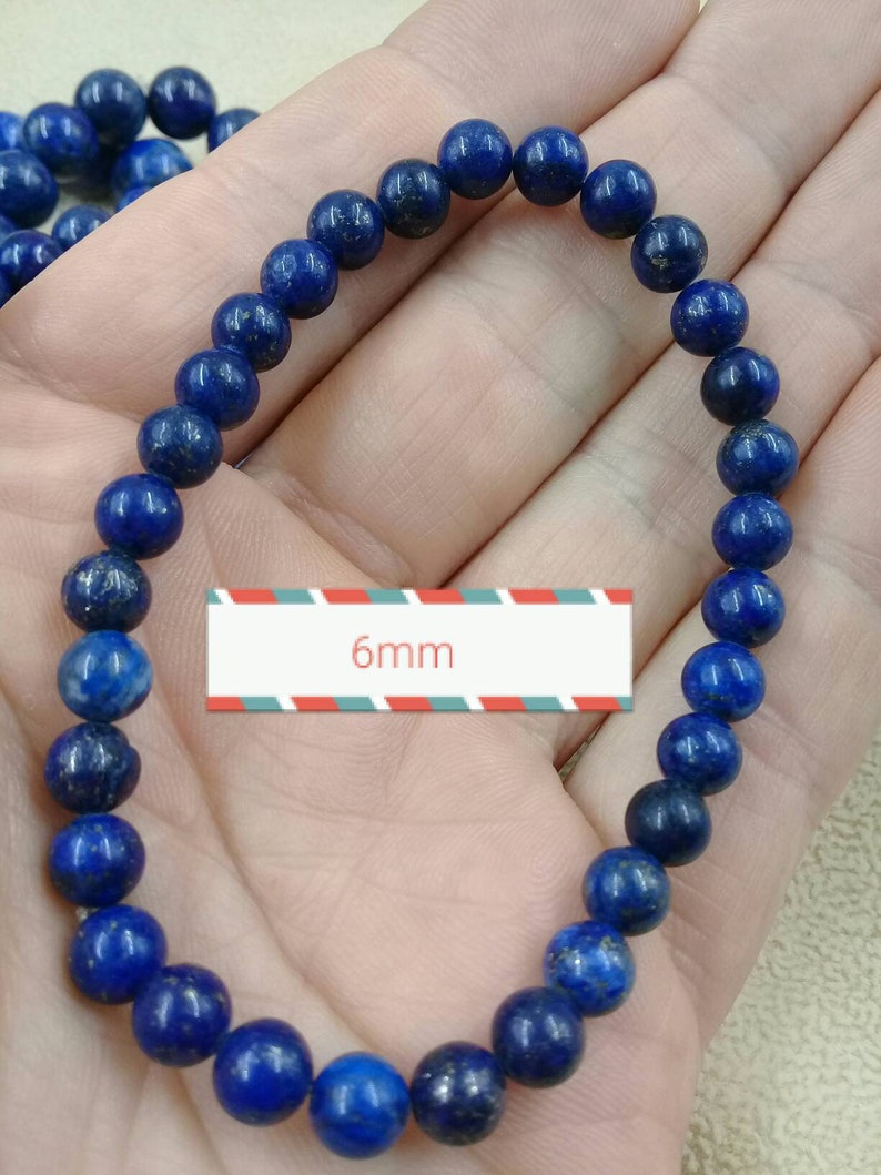 LAPIS-LAZULI bracelet quality AA natural stone bracelet elastic bracelet round beaded bracelet multi sizes semi precious stone