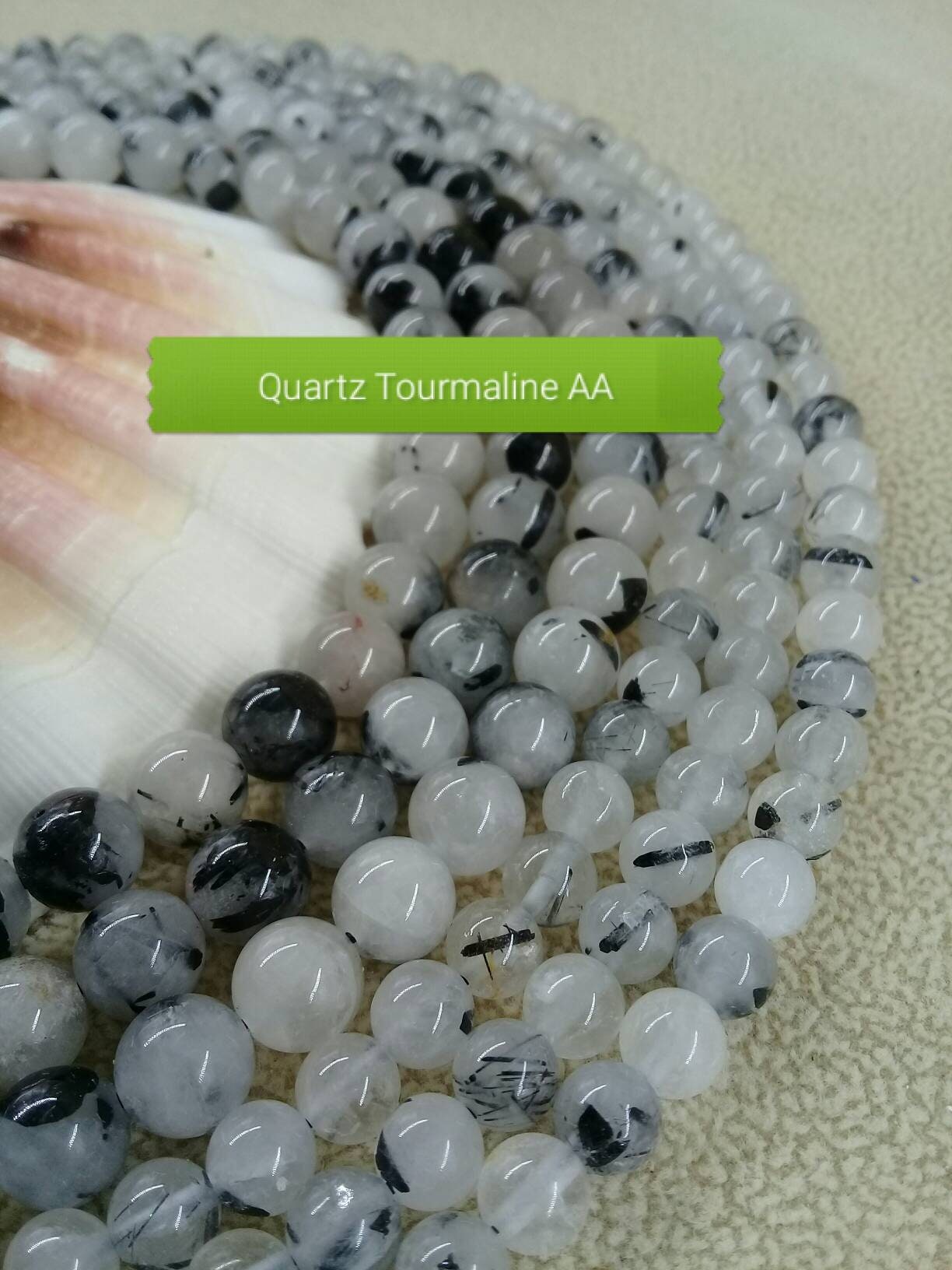 QUARTZ TOURMALINE natural stone beads extra AA for bracelet, custom m…