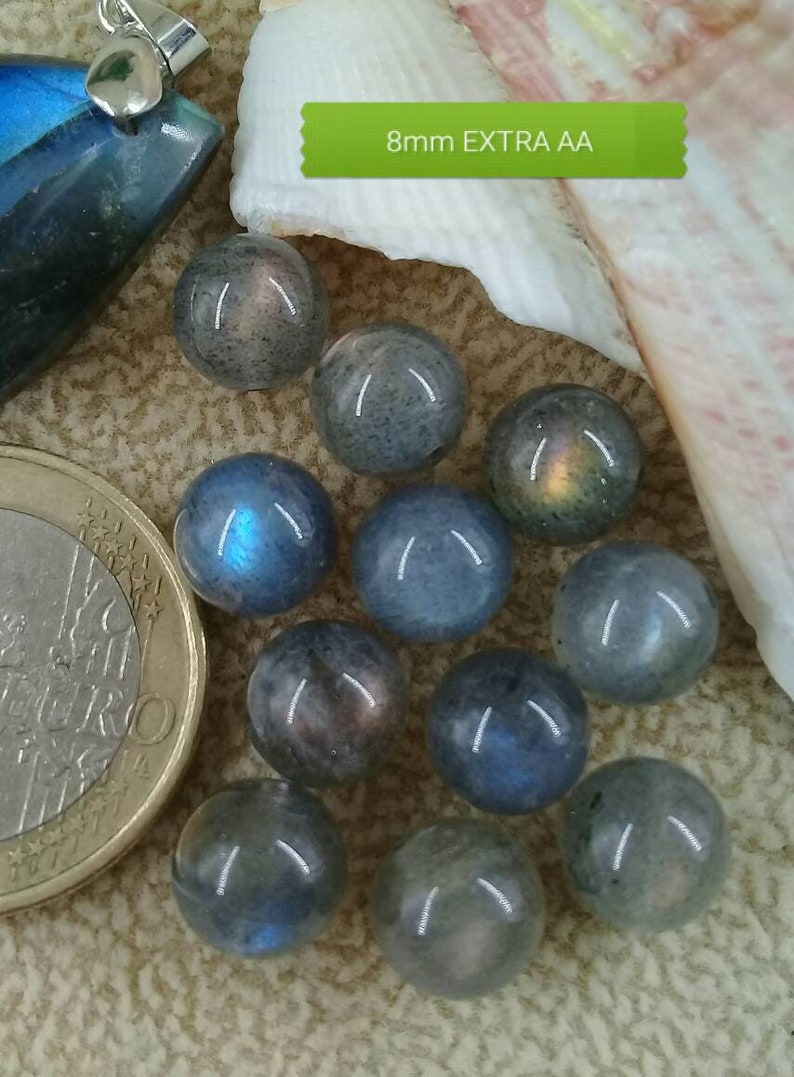 Perle de LABRADORITE 4 6 8 & 10mm Grade A de Madagascar, Véritable Pierre Naturelle Semi Précieuse en Perle Ronde Lisse 8