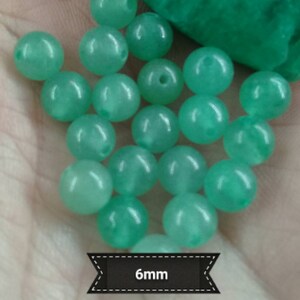 Perles d'AVENTURINE VERTE 4 6 8 & 10mm, perle ronde lisse en véritable pierre naturelle semi précieuse 6