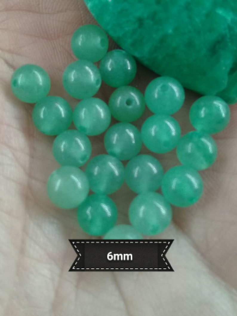 Perles d'AVENTURINE VERTE 4 6 8 & 10mm, perle ronde lisse en véritable pierre naturelle semi précieuse 6