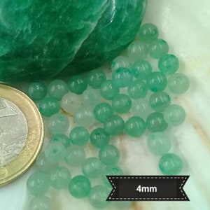 Perles d'AVENTURINE VERTE 4 6 8 & 10mm, perle ronde lisse en véritable pierre naturelle semi précieuse image 2