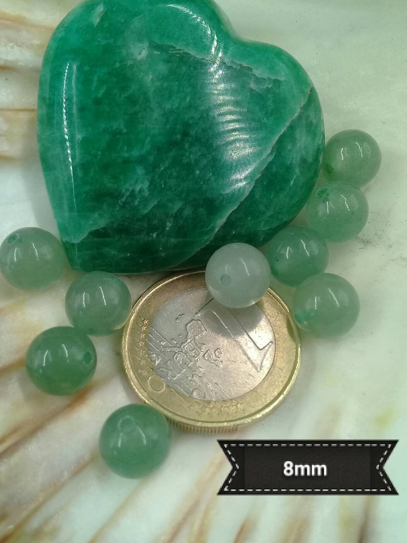 Perles d'AVENTURINE VERTE 4 6 8 & 10mm, perle ronde lisse en véritable pierre naturelle semi précieuse image 5