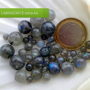 Perle de LABRADORITE 4 6 8 & 10mm Grade A de Madagascar, Véritable Pierre Naturelle Semi Précieuse en Perle Ronde Lisse image 2