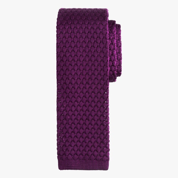 knitted purple tie