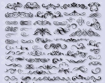 Flourish SVG, PNG, DXG, Eps Cutting Files, Divider Svg, Doodles Svg, Border Svg, Swirl Svg, Love Svg, Valentine Svg, Divider Lines Svg