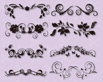 Flower SVG, PNG, DXF, Eps Cut File, flourish svg, border svg, wedding clip art, frame clipart, frame svg, wedding vector, floral svg