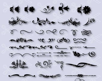 Flourish SVG, PNG, DXG, Eps Cutting Files, Divider Svg, Doodles Svg, Border Svg, Swirl Svg, Love Svg, Valentine Svg, Divider Lines Svg