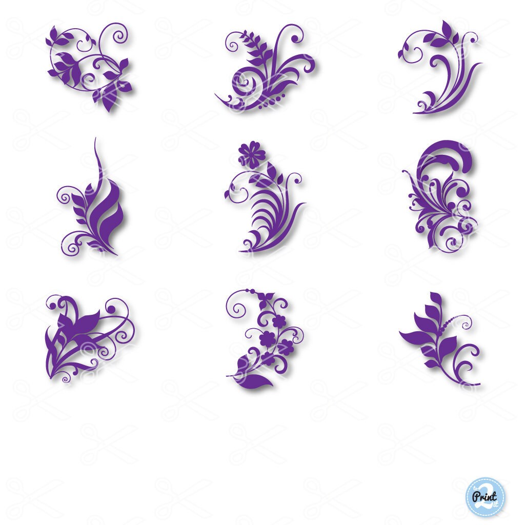 Download Flourish SVG PNG DXF Eps Cut File Flower Svg Floral Svg | Etsy