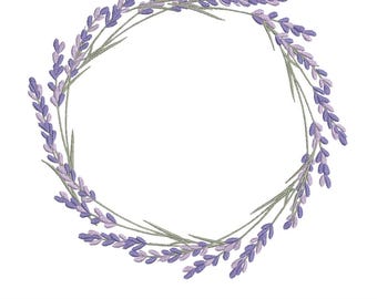 Lavender Embroidery Design, French Lavender, Floral Farmhouse, Purple Flowers, Botanical DST PES