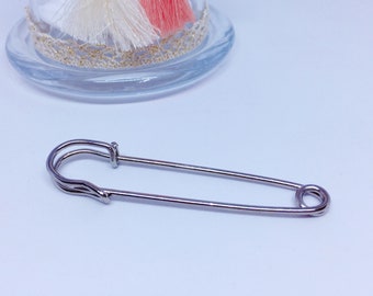 Safety pin brooch for jewelry creation 75 mm