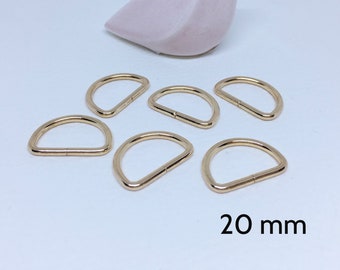 Anneaux D,anneau demi-ronds,boucles 20 mm,anneaux de sangle,Lot de 10 