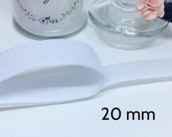 Self-gripping tape, white scratch tape - to sew 20 mm, 25 mm, 30 mm, 50 mm by the meter