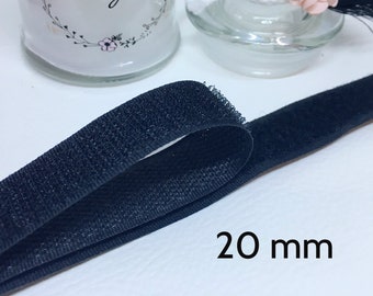 Selbstklebeband, schwarzes Kratzband - zum Nähen 20 mm, 25 mm, 30 mm, 50 mm Meterware