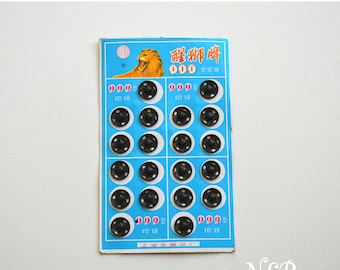Black sewing pressure buttons, 12mm metal button - 20 pcs