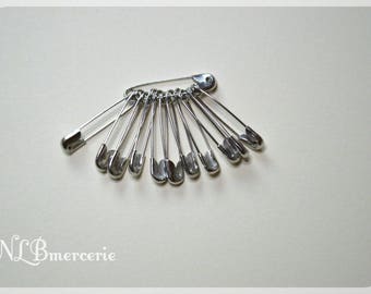 length 22 mm set of 12 safety pins