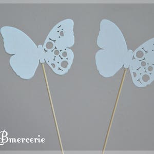 Papillons ou Cœur sur tige pour accessoiriser votre déco ou art floral Lot de 2 Papillon