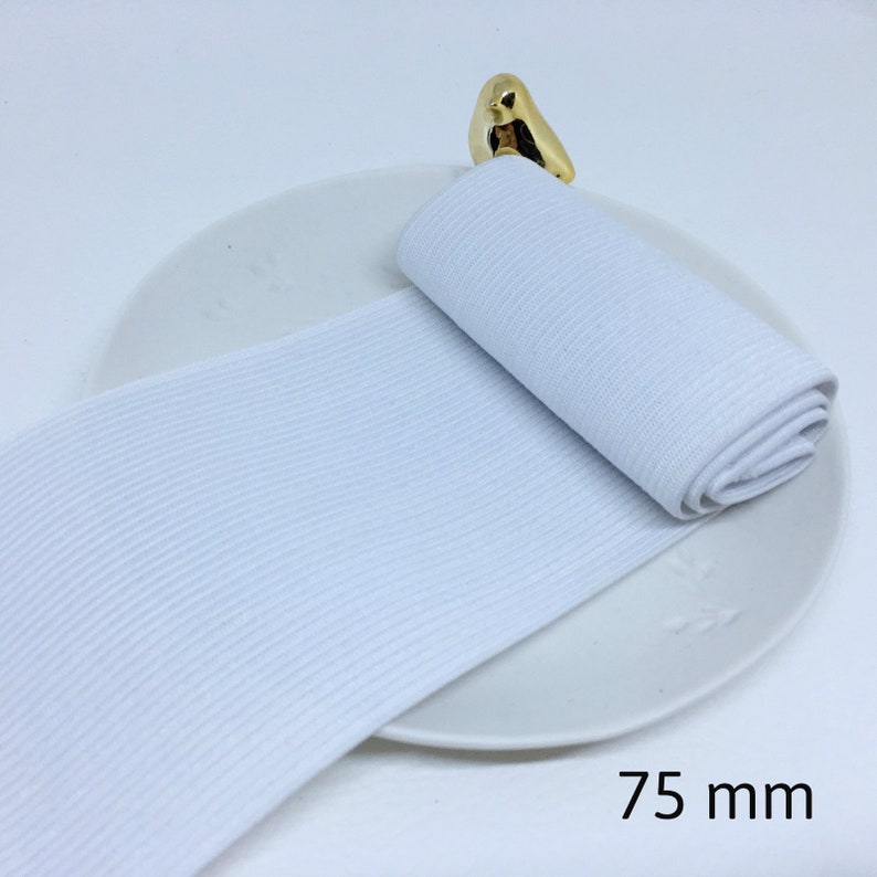 Élastique plat, ruban élastique Blanc côtelé au bord, plusieurs tailles disponibles 2 cm, 3 cm, 4 cm, 5 cm, 5.5 cm, 7.5 cm, 8 cm image 6