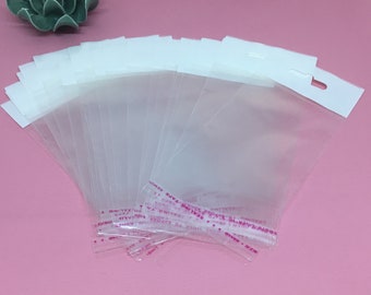 Clear plastic bags with adhesive closure 6 x 7.5 cm, 6 x 7.5, 10 x 7 - Lot of 50