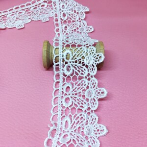 Ruban Dentelle Blanche Guipure - 4 Rouleaux Motifs Assortis (8 Mètres) - Pour Couture DIY, Robes, Décorations