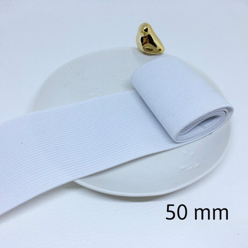 Élastique plat, ruban élastique Blanc côtelé au bord, plusieurs tailles disponibles 2 cm, 3 cm, 4 cm, 5 cm, 5.5 cm, 7.5 cm, 8 cm image 4
