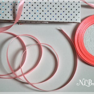 Bobine de Ruban 23 mètres en satin  6 mm plusieurs coloris disponibles