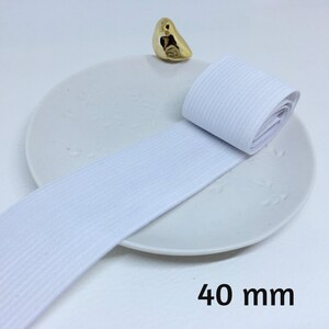 Élastique plat, ruban élastique Blanc côtelé au bord, plusieurs tailles disponibles 2 cm, 3 cm, 4 cm, 5 cm, 5.5 cm, 7.5 cm, 8 cm image 3