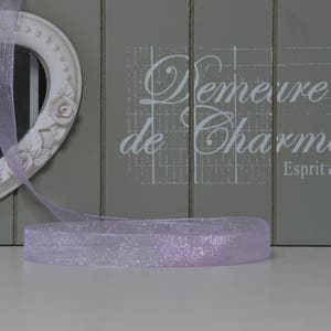 Bobine de Ruban 22 mètres en Organza Lavande ( violet ) 10 mm