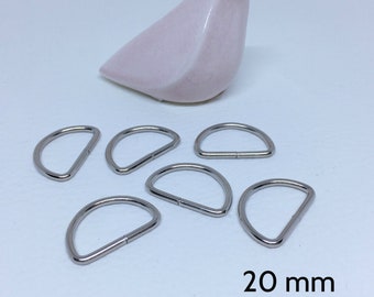 D rings, half round rings, buckles several sizes 15 mm 20mm 25 mm 30 mm 35 mm strap rings, set of 10