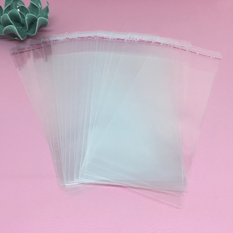 Sachets plastique transparent adhésifs vendu par Lot de 50 image 1