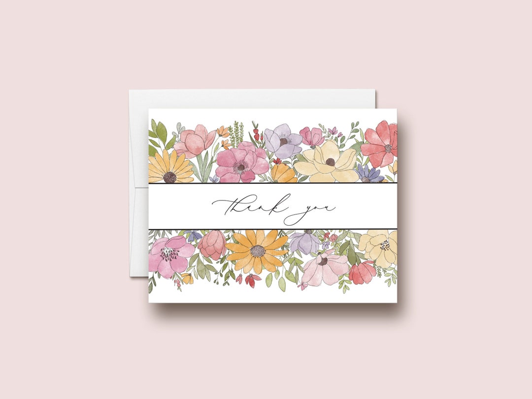 Thank You Cards | Set of 10 | Watercolor Blank Cards | Thank You Cards ...