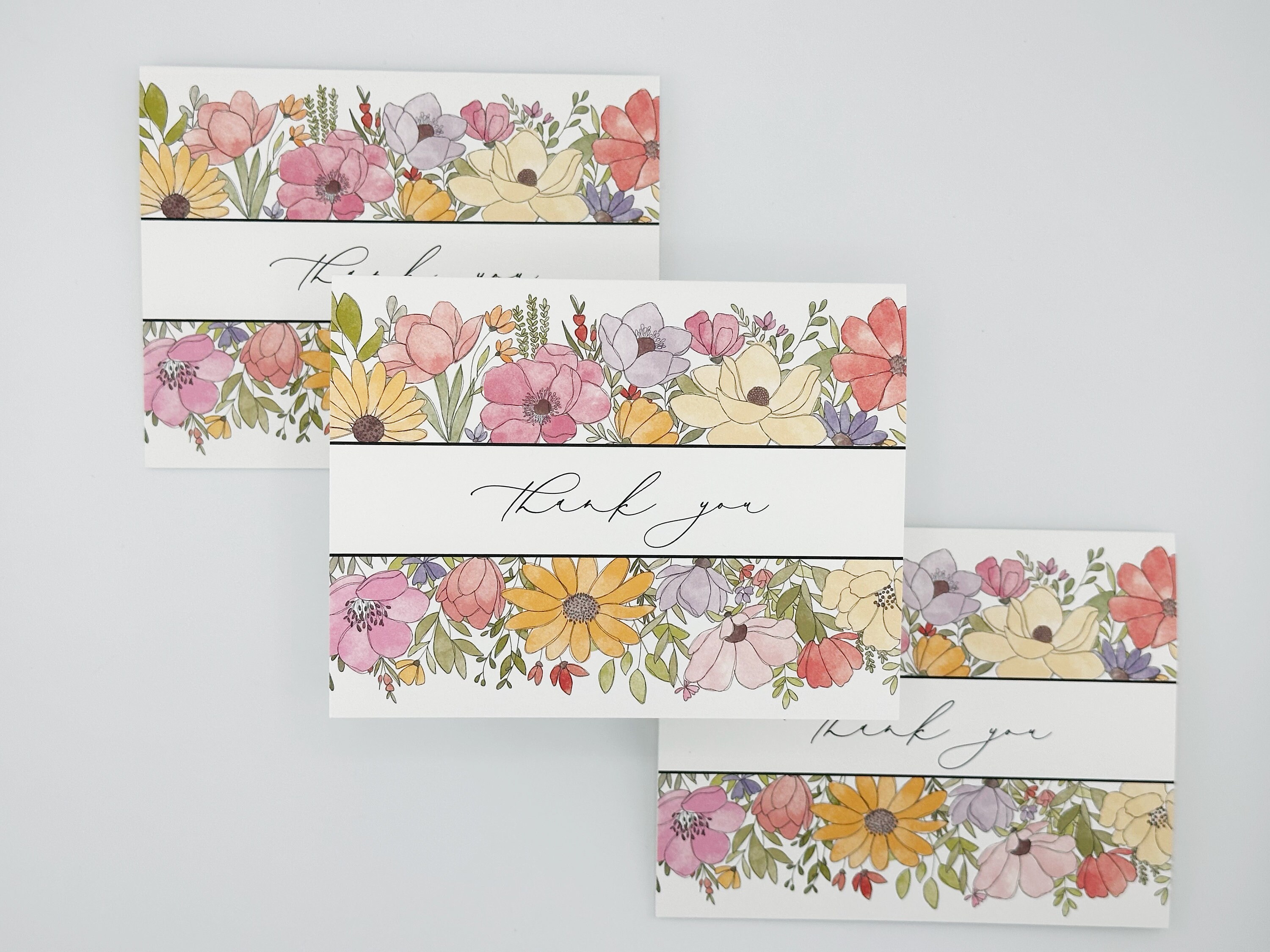 Thank You Cards | Set of 10 | Watercolor Blank Cards | Thank You Cards ...