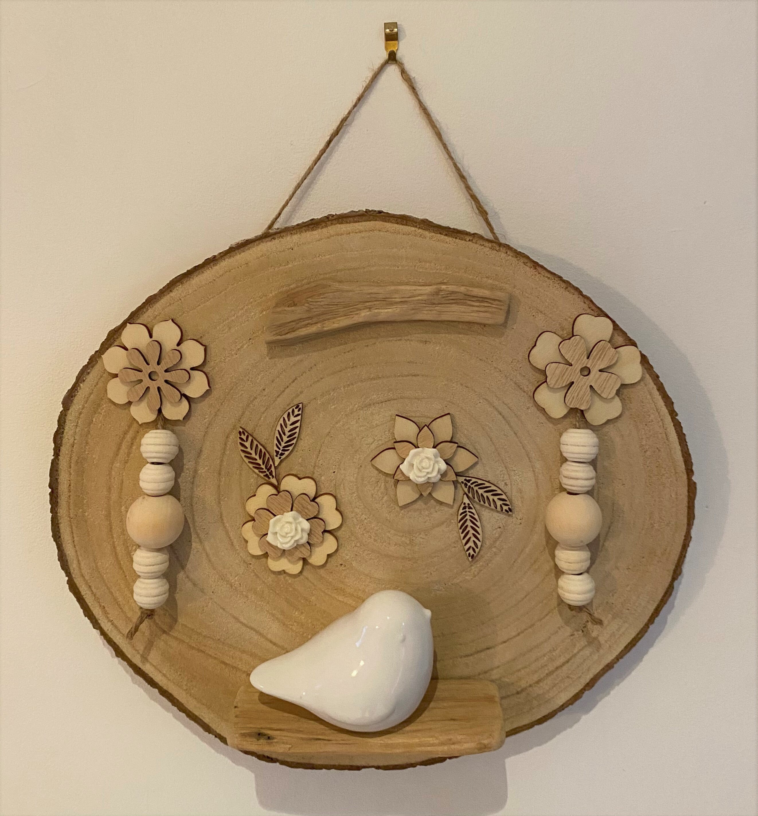 Suspension Bois Oiseau