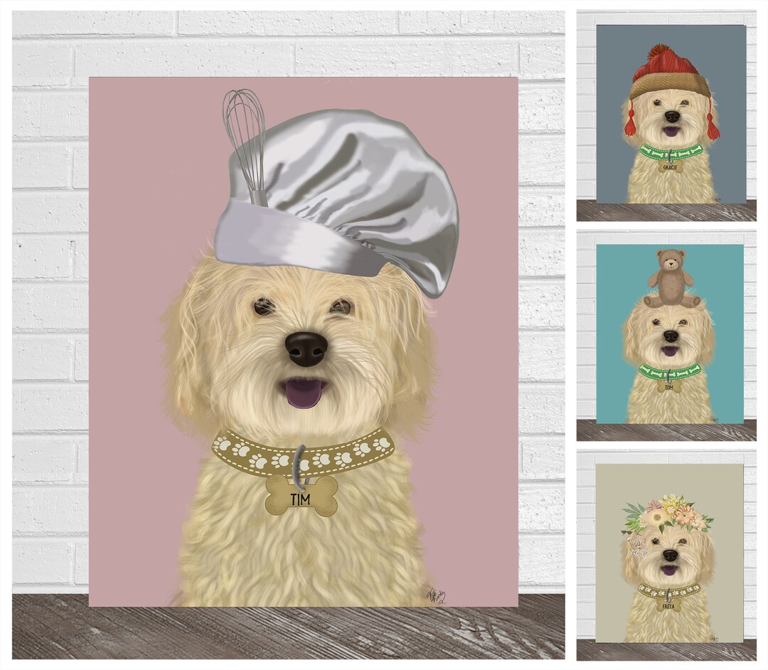 Blonde Cockapoo DIGITAL DOWNLOAD Dog Portrait Custom and Personalized ...