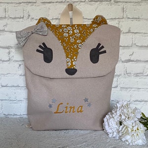 Sac à dos enfant Liberty capel moutarde - Personnalisable avec le prénom de votre petit bout