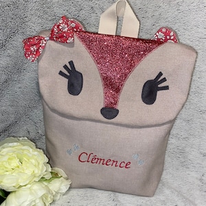 Sac à dos enfant pailleté fuchsia - Personnalisable avec le prénom de votre petit bout
