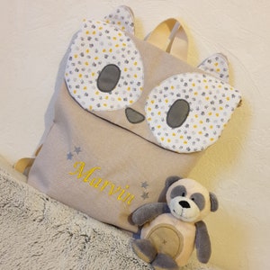 Sac à dos enfant raton laveur - Personnalisable avec le prénom de votre petit bout